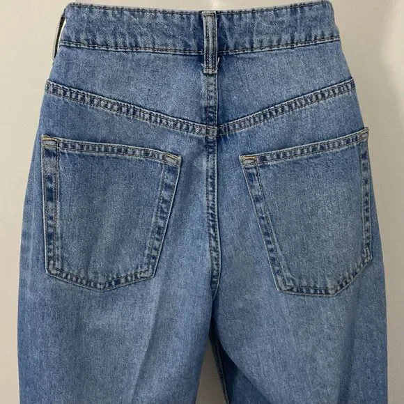 H&M Divided Women’s Size 2 Jeans Denim Button Zip Closure High Rise Blue Pockets - Picture 8 of 11